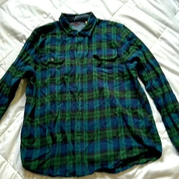 WoolRich flannel size XL green:blue/ black - Picture 1 of 5